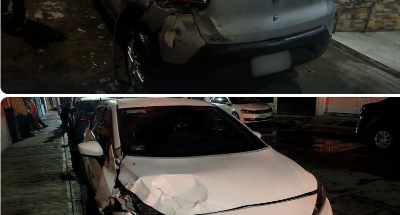 Conductor impacta vehículo estacionado y atropella a una peatón en la colonia Estrella