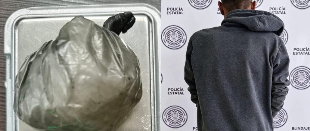 Policías Estatales detienen a sujeto en poder de sustancia granulada al parecer cristal en VNSA