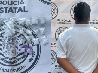 Policías Estatales detienen en Aguascalientes a sujeto en poder de 16 envoltorios que contenían sustancia granulada con las características propias del cristal