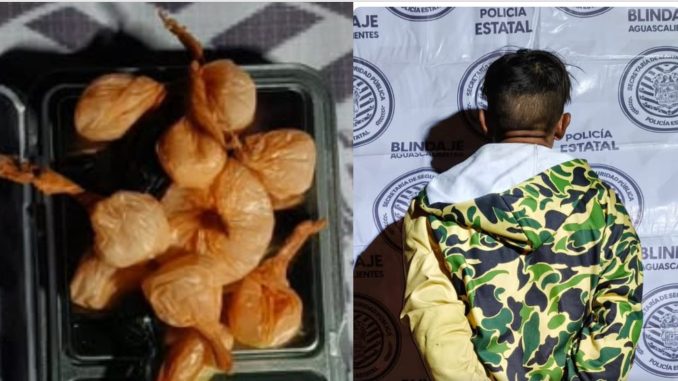 Policías del Mando Coordinado detuvieron en Asientos a sujeto en poder de envoltorios con sustancia granulada al parecer cristal
