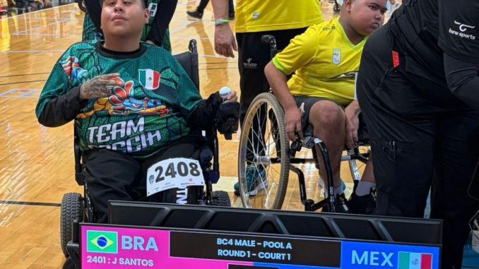 El paratleta aguascalentense Juan Diego Salazar, de boccia, compite en la World Cup Challenger