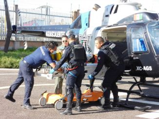 Helicóptero Halcón Uno traslada a lesionado de gravedad tras accidente en la carretera 70 poniente
