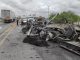 Bomberos del Estado sofocan las llamas que consumió un tractocamión en la carretera federal 45 norte en Cosío
