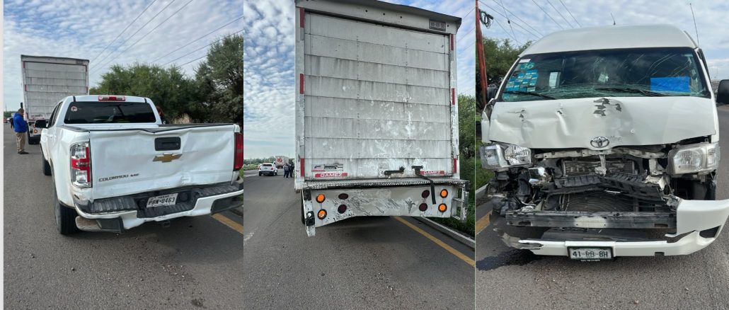 Choque por alcance entre tres vehículos que se registró sobre la carretera 45 norte en el Municipio de Pabellón de Arteaga fue intervenido por Policías Estatales de Carreteras