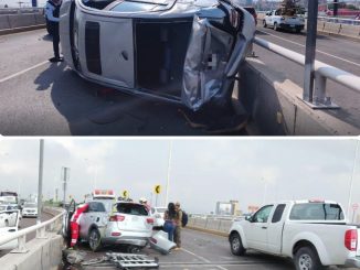 Policía Vial atiende volcadura sobre Av. Aguascalientes