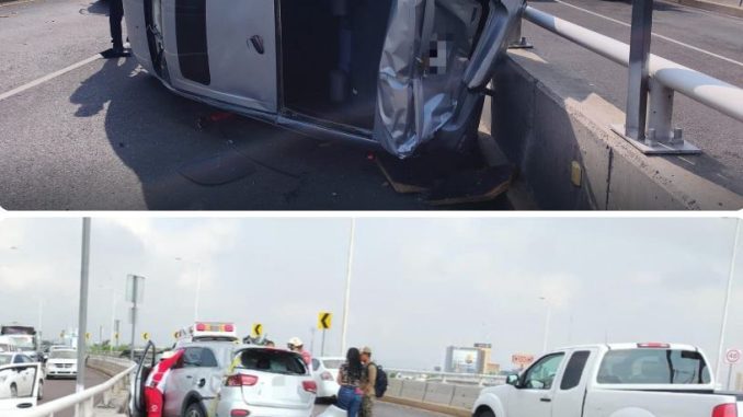 Policía Vial atiende volcadura sobre Av. Aguascalientes