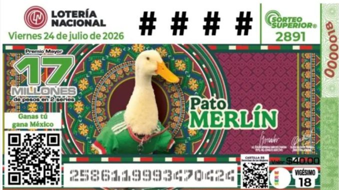 Pato Merlín ya tiene su billete de la Lotería Nacional