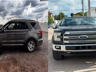 Policías Estatales detuvieron en las Puertas de Seguridad sur y oriente dos camionetas que presentaban alteraciones en sus números de serie