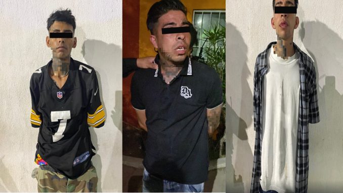 Asegura Policía Municipal a tres personas por portación de arma prohibida en la colonia Ojo de Agua