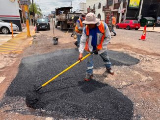 Interviene obras públicas Municipales más de 5 mil metros cuadrados con bacheo intensivo