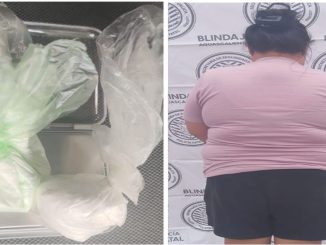 Con dos bolsas con polvo blanco al parecer cocaína fue detenida una Mujer por Policías Estatales