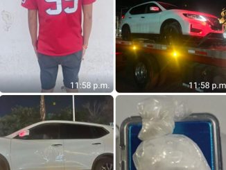 Policías Estatales detuvieron a un sujeto en poder de sustancia granulada a bordo de un vehículo con placas sobrepuestas que pudiera estar involucrado en robo a mano armada el pasado domingo en Asientos