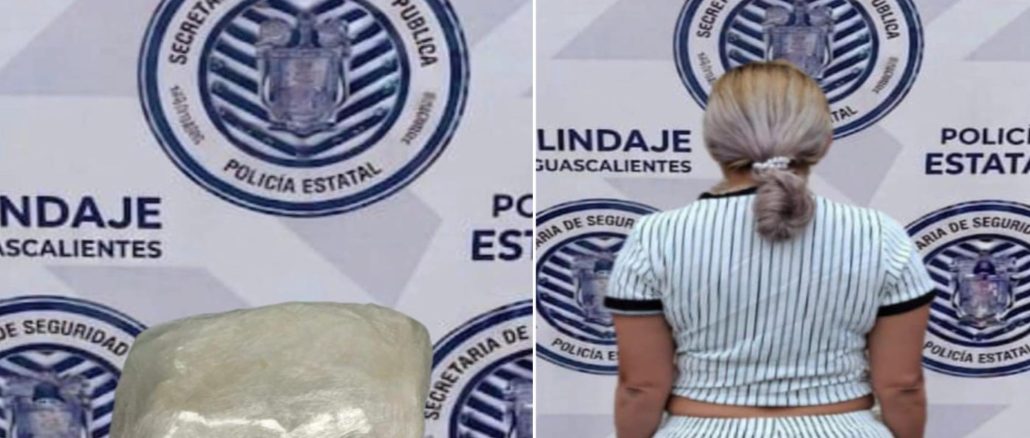 Policías del Mando Coordinado detienen en Jesús María a Mujer en poder de medio kilo de sustancia granulada al parecer cristal