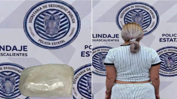 Policías del Mando Coordinado detienen en Jesús María a Mujer en poder de medio kilo de sustancia granulada al parecer cristal