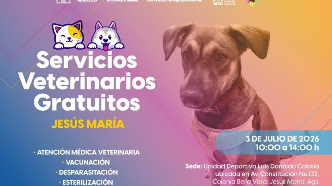 🐾 ¡Este 3 de julio te esperamos en Jesús María con servicios veterinarios gratuitos