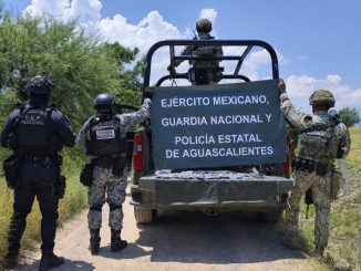 En el Operativo "Sagaz" que se lleva a cabo en el Municipio de Calvillo fue detectada una bolsa que contenía envoltorios con hierba verde, polvo blanco y sustancia granulada, además de cartuchos útiles
