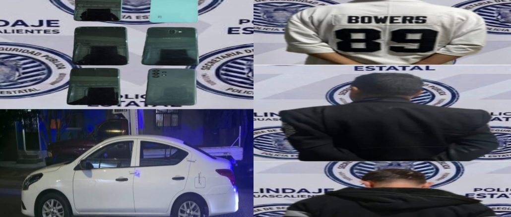 Policías del Mando Coordinado detienen a tres personas señaladas como presuntas responsables del robo de teléfonos celulares en Jesús María