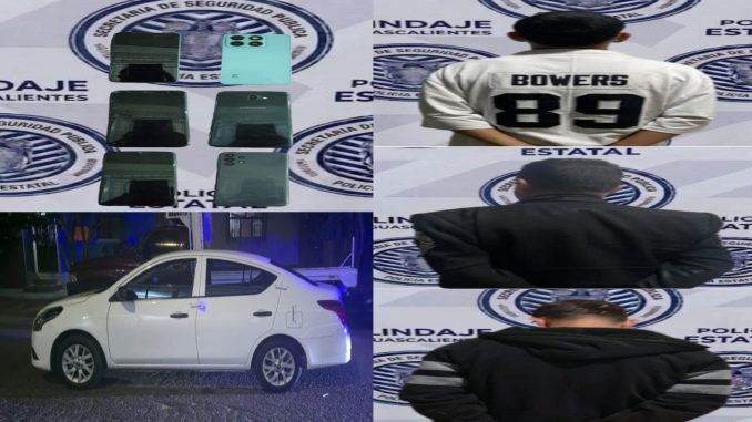 Policías del Mando Coordinado detienen a tres personas señaladas como presuntas responsables del robo de teléfonos celulares en Jesús María