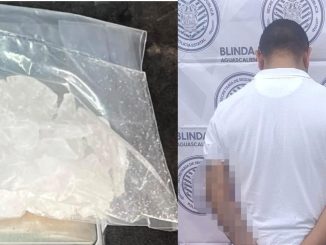 Policías Estatales detienen a sujeto en poder de envoltorios con sustancia granulada al parecer cristal sumando un peso aproximado de 24 grs