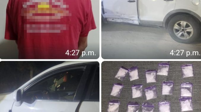Presunto responsable de homicidio en hecho de tránsito fue detenido por Policías Estatales, además le aseguraron envoltorios con sustancia granulada al parecer cristal