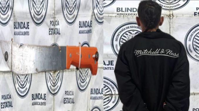 Policías del Mando Coordinado detienen en el Municipio de Jesús María a sujeto que tenía en su poder un arma prohibida y una pistola de plástico
