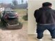 Cuando desprendía la defensa trasera de un vehículo fue sorprendido por Policías Estatales en Pintores Mexicanos