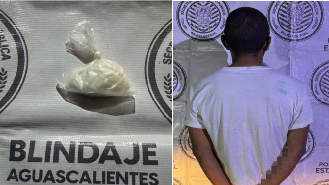 Oficiales de la Policía Metropolitana detuvieron tras persecución a pie tierra a sujeto en poder de bolsa con sustancia granulada al parecer cristal