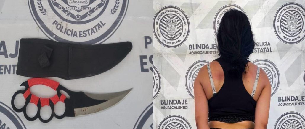 Policías del Mando Coordinado detienen a una Mujer por el delito de lesiones dolosas en contra de su pareja en el Municipio de Calvillo