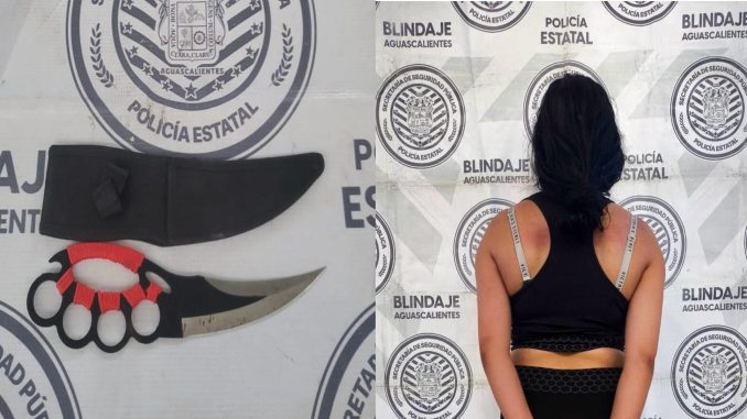 Policías del Mando Coordinado detienen a una Mujer por el delito de lesiones dolosas en contra de su pareja en el Municipio de Calvillo