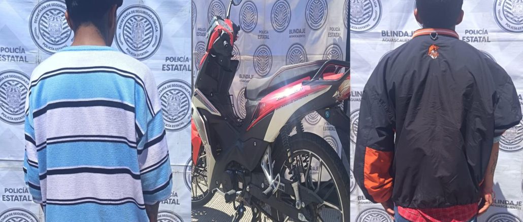 Dos sujetos que tripulaban una motocicleta con reporte de robo fueron detenidos por Uniformados del Mando Coordinado