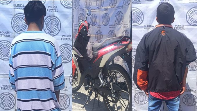 Dos sujetos que tripulaban una motocicleta con reporte de robo fueron detenidos por Uniformados del Mando Coordinado