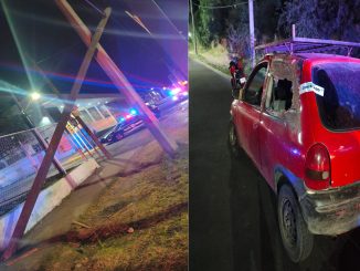 Policía Vial atiende choque contra poste en Av. Aguascalientes
