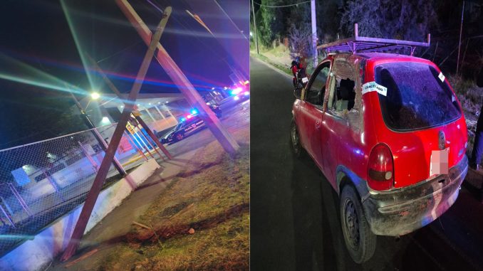 Policía Vial atiende choque contra poste en Av. Aguascalientes