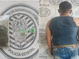 Uniformados del Mando Coordinado detienen a una persona en el Municipio de Calvillo, tenía en su poder envoltorios con sustancias al parecer ilícitas