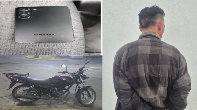 Policías Estatales detienen a presunto responsable de robo tipo tumbador, le aseguraron tres teléfonos celulares de los cuales no acreditó su propiedad