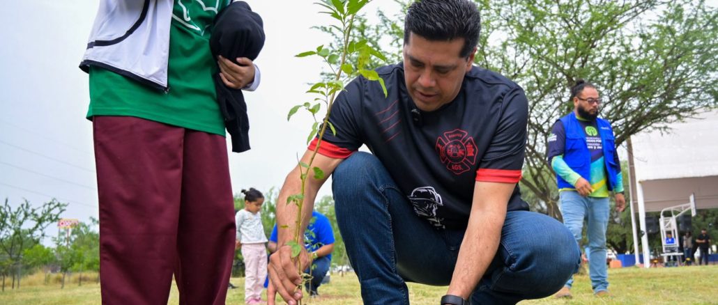 Promueve Leo Montañez cuidado del medio ambiente con Jornada de Arborización