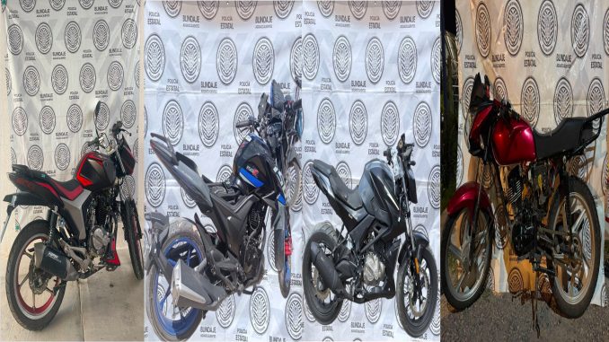 Oficiales del Mando Coordinado recuperan cinco motocicletas con reporte de robo en distintos puntos de Aguascalientes