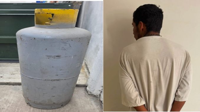 Policías Estatales detienen a sujeto que ingresó al domicilio de su madre y sustrajo un tanque de gas