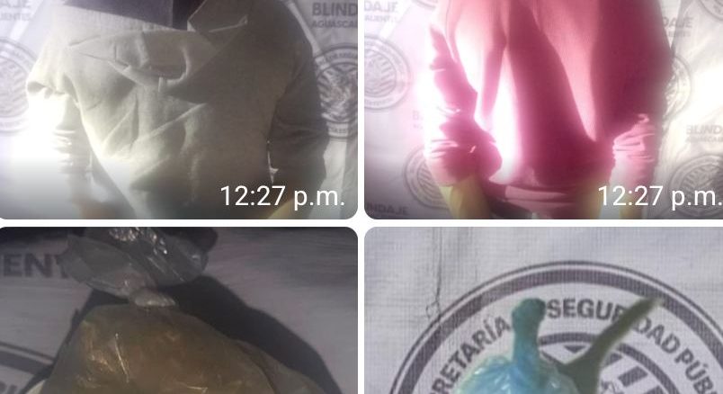 Policías del Mando Coordinado detuvieron a dos sujetos en poder de envoltorios con hierba verde y sustancia granulada