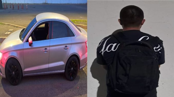 Policías Estatales detienen en la Puerta de Seguridad Sur a sujeto que pretendía sacar un vehículo del Estado que contaba con reporte de robo vigente