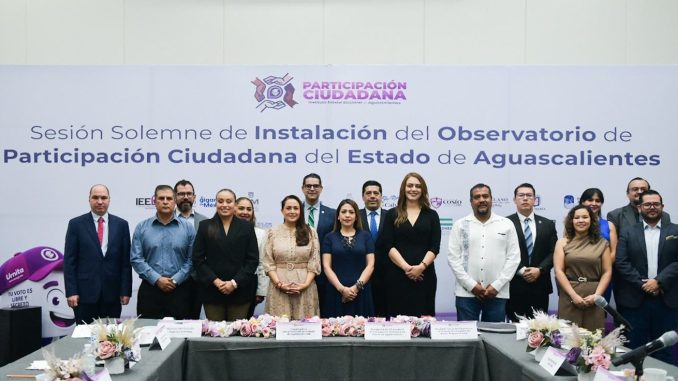 Tere Jiménez encabeza instalación del Observatorio de participación ciudadana para fortalecer la Democracia en Aguascalientes