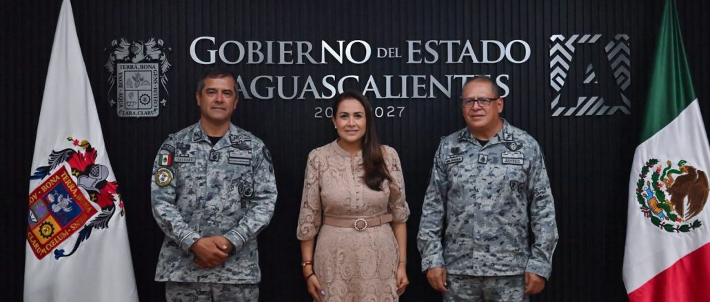 Gobernadora Tere Jiménez fortalece la coordinación con la Guardia Nacional para reforzar la Seguridad en Aguascalientes