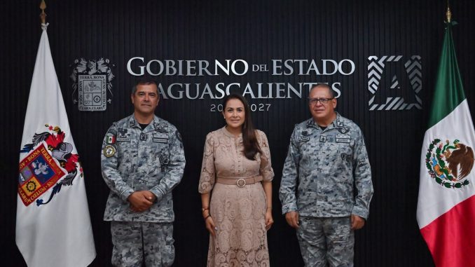 Gobernadora Tere Jiménez fortalece la coordinación con la Guardia Nacional para reforzar la Seguridad en Aguascalientes