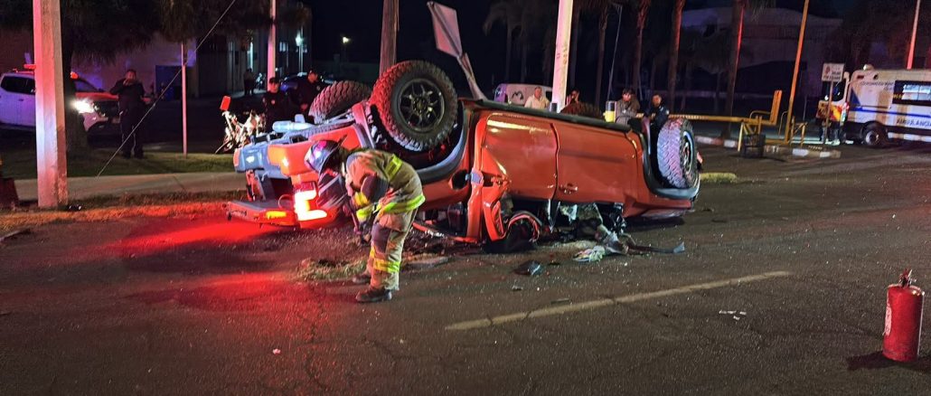 Policía Vial atiende volcadura sobre Boulevard a Zacatecas