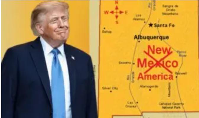 Ahora Trump publica mapa y cambia el nombre de Nuevo Mexico por 'Nueva America’