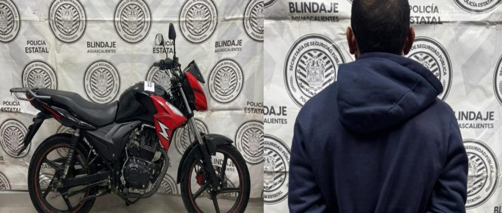 Policías del Mando Coordinado detienen a presunto responsable de robo con violencia de motocicleta en el municipio de Jesús María