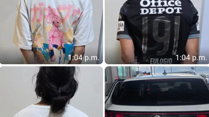Policías Estatales detienen a tres sujetos en la Puerta de Seguridad Sur, señalados como presuntos responsables del delito de cohecho