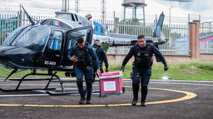Traslada Halcón 1 un hígado de Tepic a Aguascalientes para paciente en espera de Trasplante