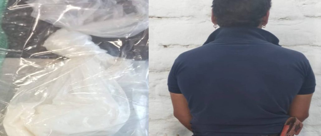 En el Operativo Pescador Policías Estatales detienen en el fraccionamiento Villa Teresa a sujeto con bolsa que contenía sustancia granulada al parecer cristal