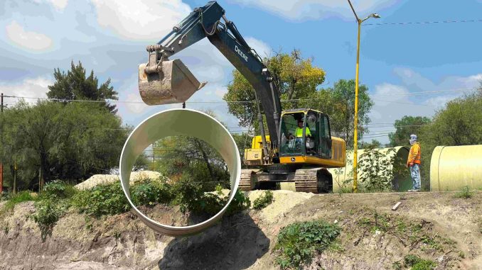 Reporta Municipio de Aguascalientes 68 por ciento de avance en la construcción del colector pluvial en el Blvd. Juan Pablo II